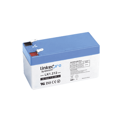 Batería 12 V / 1.2 Ah / UL / 5 Años vida útil promedio / Para uso en equipo electrónico /Alarmas de Intrusión / Incendio/ Control de acceso / Video Vigilancia / Terminales F1  ( Incluye adapt