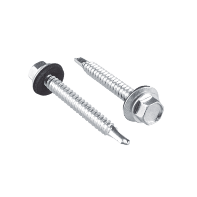 Tornillo - Pija cabeza hexagonal con rondana y punta broca #14 x 1", 100 piezas