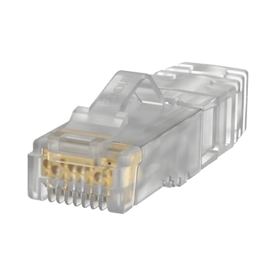 Plug RJ45 Cat6A, Para Cable UTP de Calibre 26 AWG, Chapado en Oro de 50 Micras, Paquete de 100 Piezas