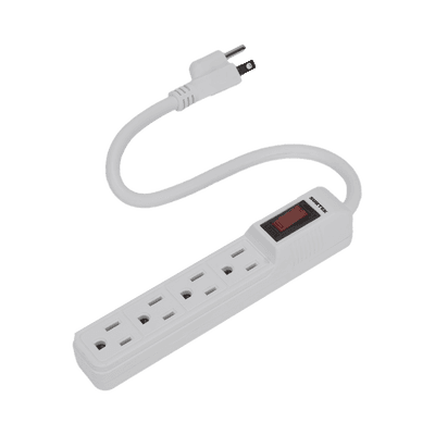 Multicontacto con cable 30 cm. 4 tomas 127 Vca línea, tierra, neutro 15 A max.